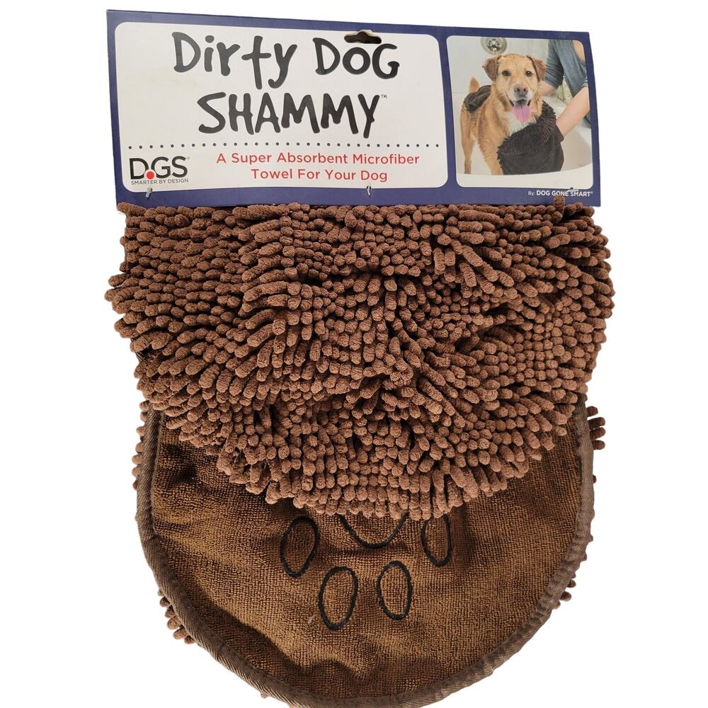 Dirty Dog Shammy Towel Brown Microfiber Super Absorbent 13x31 Inches Great gift